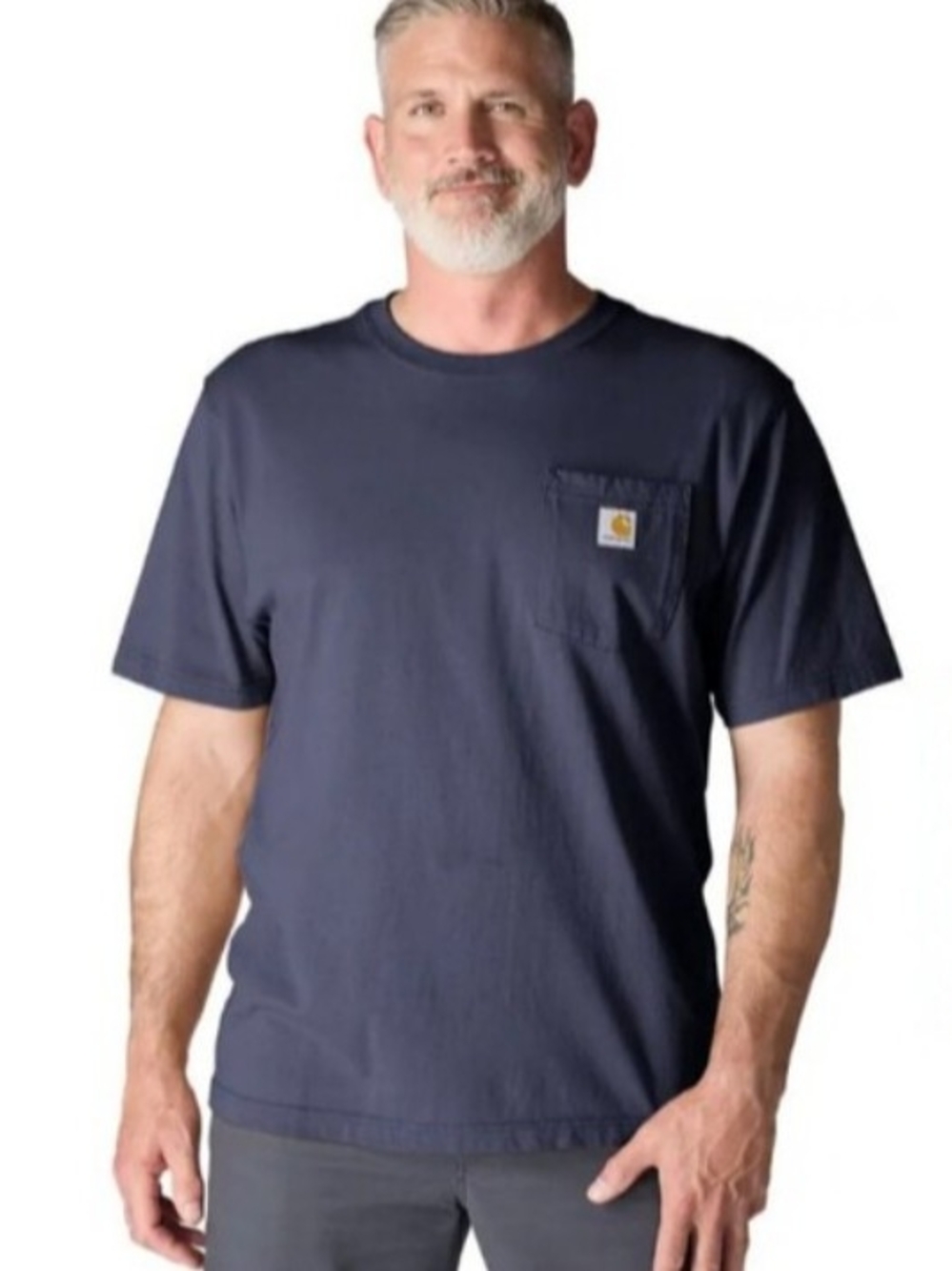 Carhartt Navy Short-Sleeve Pocket Tee Size 2 XL Tall